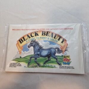 Black Beauty 1993 Wendy's Kids Meal Paint & Color Comic Book Paper Paint Brushes